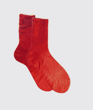 One Ribbed Laminated Sock