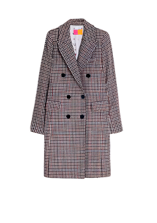 PLAID PRINT COAT