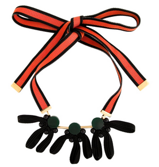 MARNI HORN BEAD RESIN CRYSTAL NECKLACE