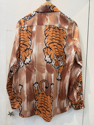 FRILL NECK TIGER SHIRT