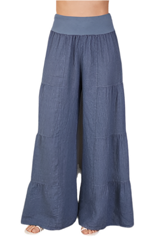 LINEN TIERED PALAZZO PANT