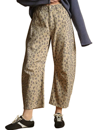 CHEETAH PRINT BARREL PANTS