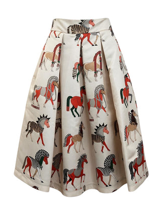SATIN FULL SKIRT FW26 WHITE HORSE