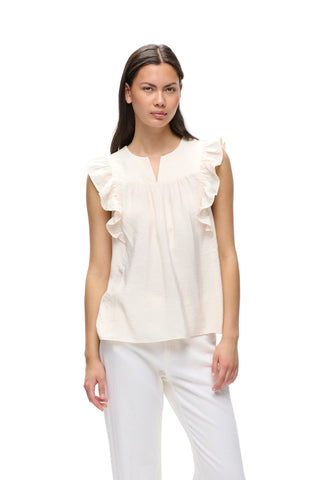 HILLARY SHORT SLEEVE BLOUSE VANILLA