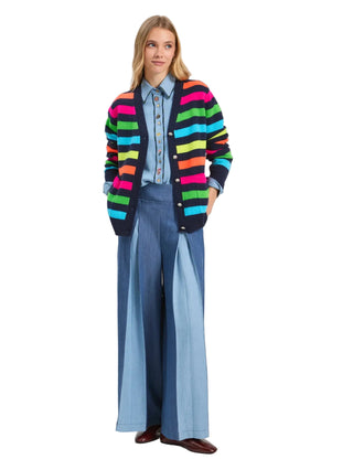 TWO TONE DENIM PANTS