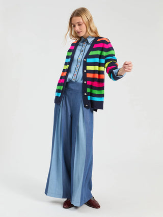 TWO TONE DENIM PANTS