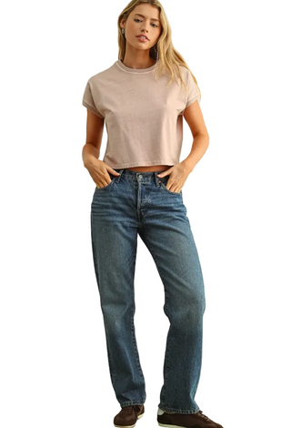 Washed Short Sleeve Top PINK