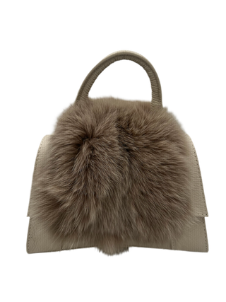 Poppy Fur Bag in Mushroom