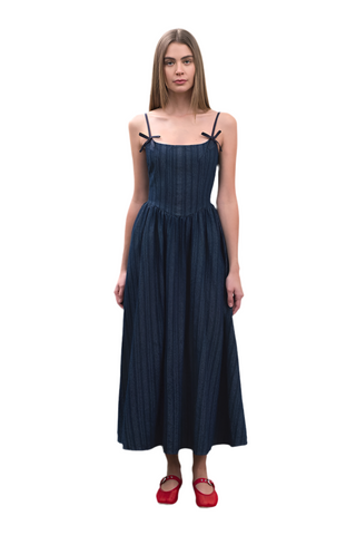 DENIM BOW DRESS