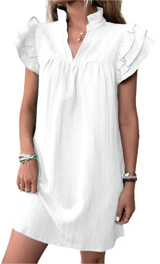 Multi-Layered Ruffle Sleeves Dress