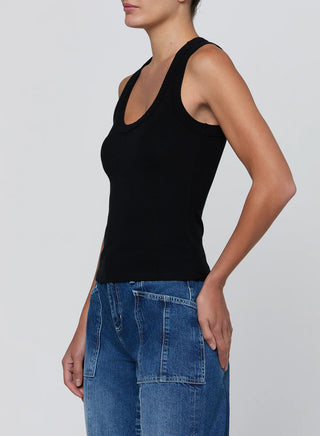SHANIA RACERBACK TANK BLACK