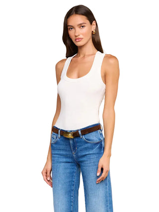 SHANIA RACERBACK TANK WHITE