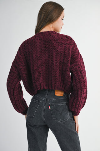 BURGUNDY CHUNKY KNIT