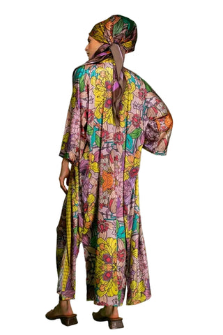 FLORAL SATIN KIMONO
