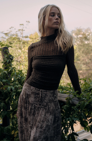 Striped Floral Lace Bodysuit