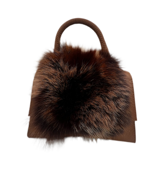 Poppy Fur Bag in Bark