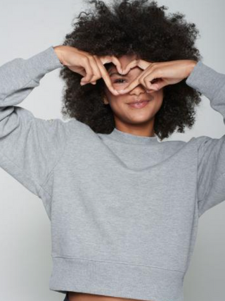 CUT OUT HEART SWEATER