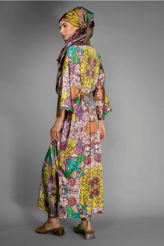 FLORAL SATIN KIMONO