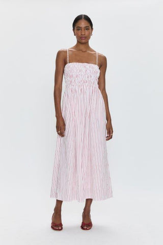 BIANCA DRESS RUBY STRIPE