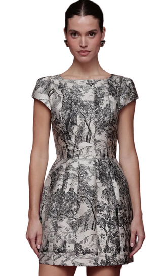 Toile Print Tailored Mini Dress