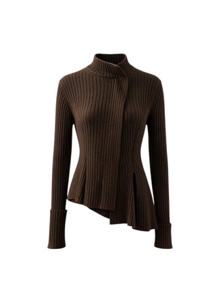 TOBACCO ZIP SWEATER