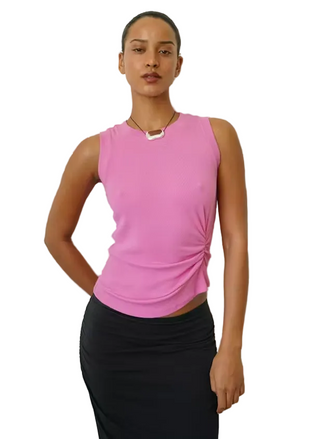 CLEM KNOTTED RIB TANK AURORA PINK
