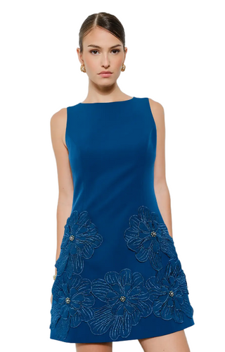 Floral Applique Mini Dress