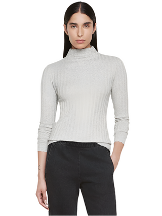 PLISSE L/S MOCKNECK LT HEATHER