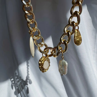 Gold Chunky Charm Necklace
