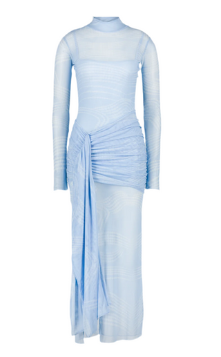 Draped Mesh Dress ICE BLUE