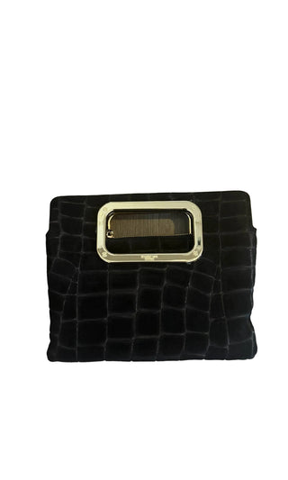 MINI CROC EMBOSSED SUEDE BAG