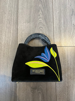 Embroidered Black Bag