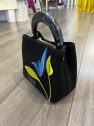 Embroidered Black Bag