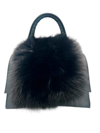 Poppy Fur Bag in Black