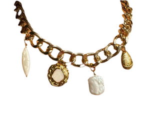 Gold Chunky Charm Necklace