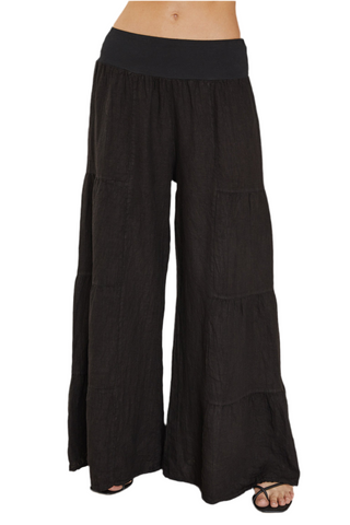 LINEN TIERED PALAZZO PANT