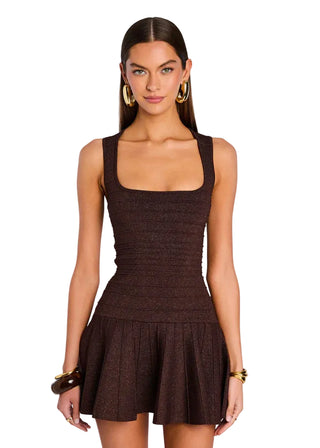 Caterina Knit Dress Metallic Espresso