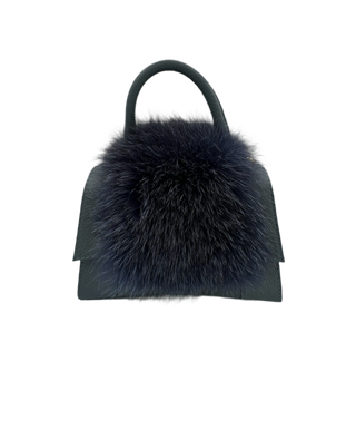 Poppy Fur Bag in Denim