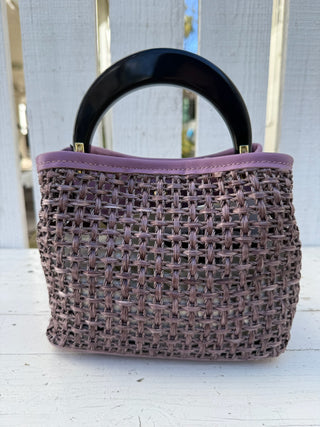 LAVENDAR RAFFIA BAG