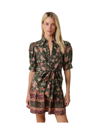 DANA FRONT TIE FLORAL MINI DRESS