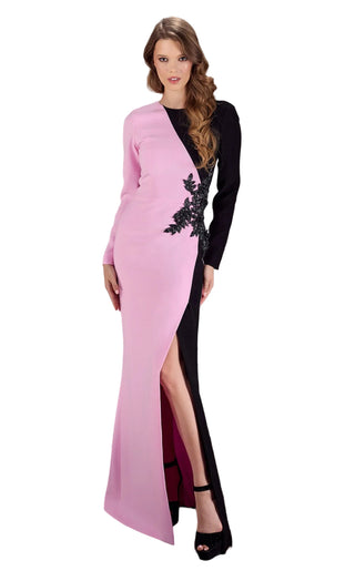 ANA DRESS - PINK/BLACK
