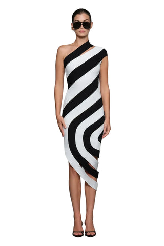 Stellan Knit Midi Dress B&W