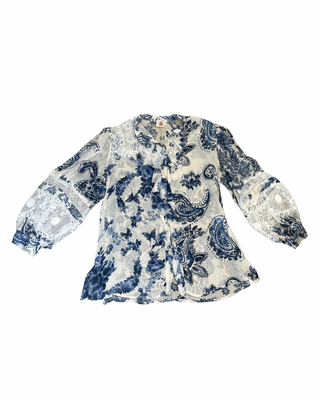 CAMICIA CON PIZZO BLU