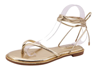 GOLD METALLIC LACE UP