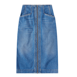 DENIM PENCIL MIDI SKIRT