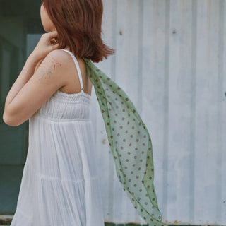 MATCHA PETAL VEIL SCARF