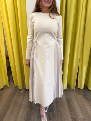 SIDE BUCKLE PLEAT DRESS