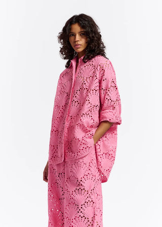 FUMMER BRODERIE ANGLAISE SHIRT BUBBLEGUM