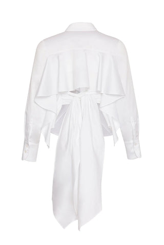 RUFFLE BACK SHIRT WHITE