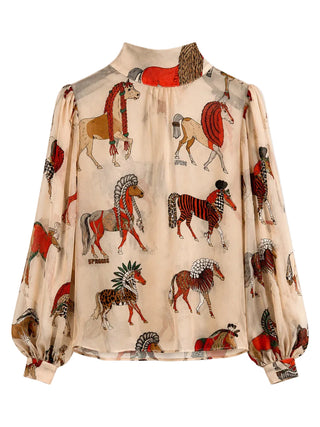 CHIFFON HORSES BLOUSE